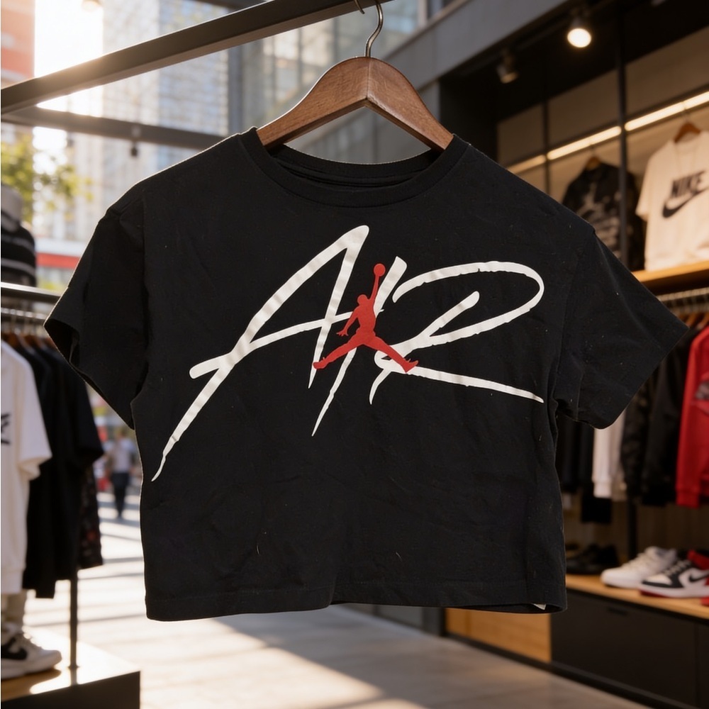 Jordan Black and Red Air Crop Top